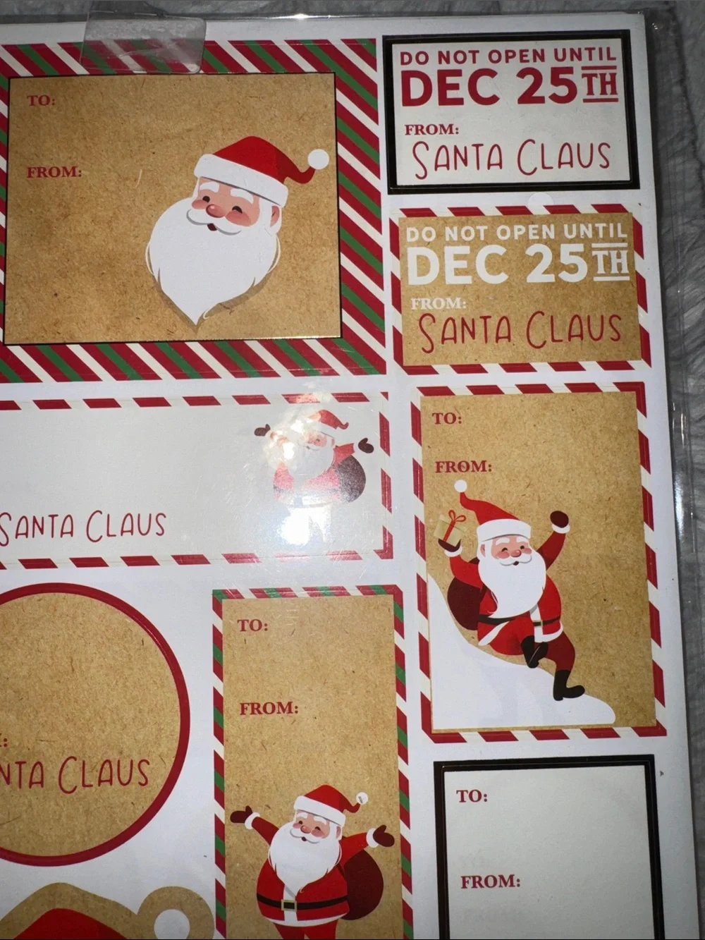 Sheffield Home Santa Claus Gift Labels Stickers - Red, Gold, White